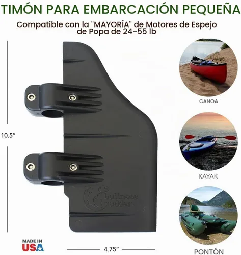 Vista 5 de Bullnose timón Kit de sobre timón para abrazadera para 24 – 55 Thrust Trolling Motors: accesorio para lanchas de pedales, pontones, kayaks, o canoas