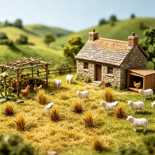 Vista 3 de Juego de 208 piezas de césped estático modelo de césped artificial ferroviario, césped artificial en miniatura, kit de terreno para bricolaje