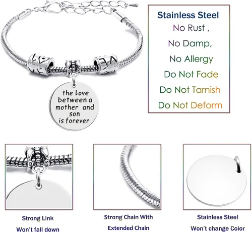 Vista 2 de lauhonmin - Pulsera de abalorios para madre e hija, para el día de la madre