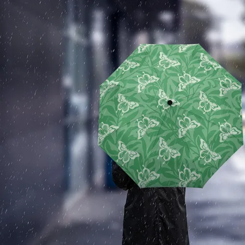 Vista 3 de DHDM Automatic Umbrella for Rain and Sun Male Women Beach Parasol Print Folding Umbrella