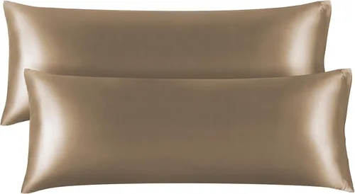 Vista 134 de BEDELITE Funda de almohada de satén para cabello y piel, súper suave y refrescante similar a las fundas de almohada de seda, paquete de 2 con cierre