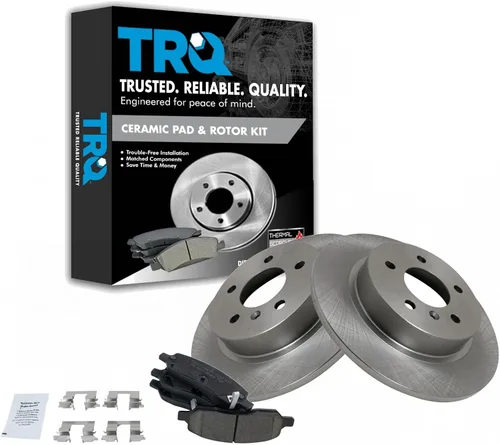 Vista 127 de TRQ Juego de pastillas de freno y rotor de cerámica trasera compatible con Honda Accord V6 1998-02 3.0L con frenos de disco traseros 02-06 Acura RSX