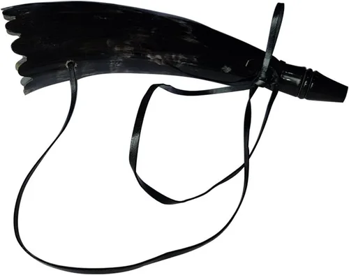 Vista 4 de Reed Viking - Cuerno soplador con silbato, corneta de cuerno de buey hecha a mano, sonido medio para festivales, ceremonias, instrumento medieval