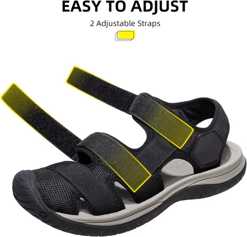 Vista 2 de CAMELSPORTS Sandalias de senderismo para hombre, sandalias de playa con punta cerrada, impermeables, deportivas, zapatos de agua para caminar al