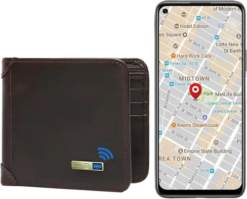 Vista 8 de 1 billetera inteligente para hombres, cartera de rastreador, tarjetero con rastreador, rastreador de tarjetas GPS, regalo de Navidad para hombres