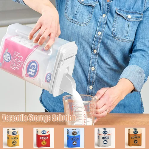 Vista 3 de Buddeez Contenedor grande de almacenamiento de alimentos - 3.75 cuartos de galón Sugar Buddy, organización y almacenamiento de cocina multiusos