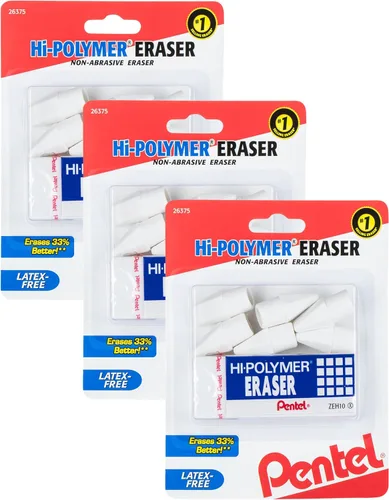Vista 6 de Pentel Borrador de bloque de polímero, Super XL blanco, 1 paquete (ZEH99BP)