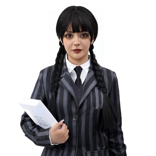 Vista 19 de Peluca Corta Púrpura Cosplay Peluca Corta Bob Púrpura Peluca de Halloween para Disfraces de Mujeres Púrpura/Bob