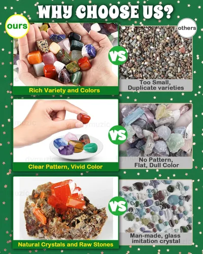 Vista 6 de Calendario de Adviento de Cristal 2025, 24 Tipos de Cristales y Calendario de Adviento de Rocas de Gemas Geográficas 2025 para Adultos, Niños