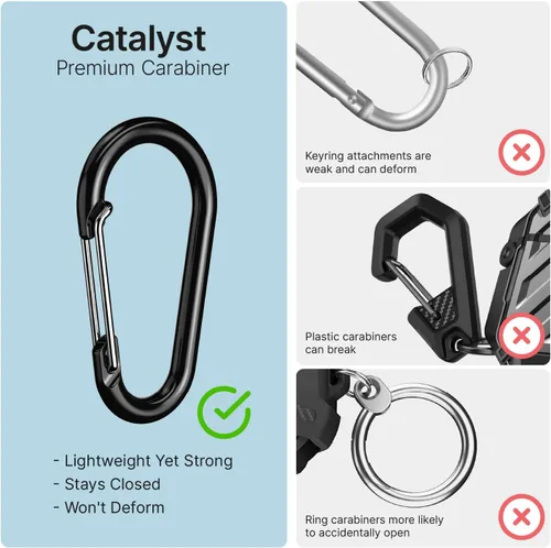 Vista 8 de Catalyst Funda para AirPods Pro de 2ª/1ª generación con cierre seguro y mosquetón, IP68 impermeable de 330 pies y grado militar a prueba de caídas
