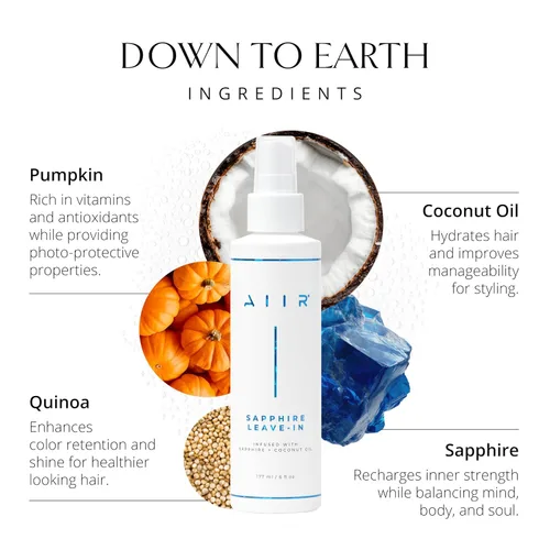 Vista 4 de AIIR Sapphire - Acondicionador sin enjuague – Desenredante ligero e hidratante, hidrata el cabello seco dañado, domina el encrespamiento