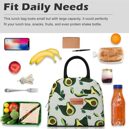 Vista 3 de BALORAY Bolsa de almuerzo para mujeres y hombres, lonchera aislada para adultos, bolsa de almuerzo reutilizable para el trabajo, picnic o viajes