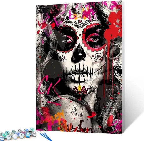 Vista 11 de Kits de pintura de diamantes 5D para adultos, Terror Girl Taladro completo, punto de cruz de diamante redondo, no hables, pintura de diamantes por
