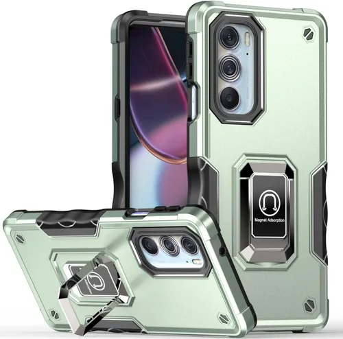 Vista 12 de Funda para Moto Edge Plus 2022/Edge X30/Edge 30 Pro con protector de pantalla, soporte magnético integrado para automóvil, funda protectora para Rojo
