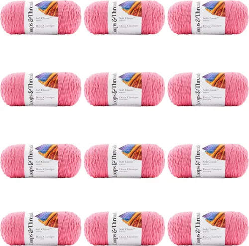 Vista 18 de MICHAELS Paquete de 12: Hilo sólido Soft Classic™ de Loops & Threads®