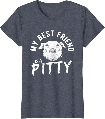 Vista 65 de My Best Friend Is A Pitty Pitties Pitbull - Camiseta Negro
