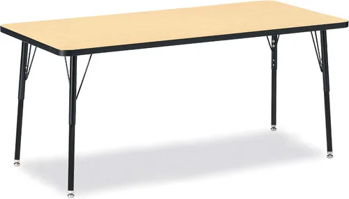 Vista 17 de Berries Mesa rectangular para actividades, altura A, Gris/Negro/Negro, 1