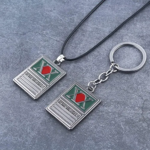Vista 5 de SONGCHANGJEWELRY Llavero de collar Hunter & Hunter HxH Anime GON Killua Kurapika Cosplay Regalos de Navidad para hombres y mujeres