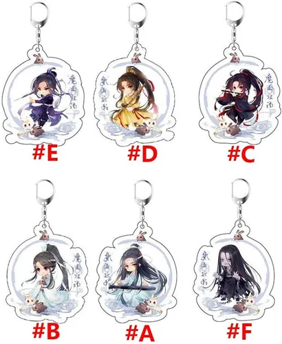 Vista 2 de Mo Dao Zu Shi - Llavero con colgante de acrílico de doble cara, 1 unidad, figura de dibujos animados, Wei Wuxian LAN Zhan (F)