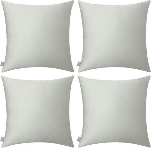 Vista 14 de Thmyo - Paquete de 4 fundas de almohada decorativas de 100 % algodón para lumbar, cómodas, sólidas, para Navidad/Halloween, fundas de cojín Blanco