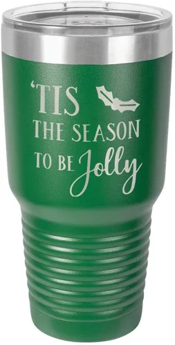 Vista 12 de TIS THE SEASON TO BE JOLLY Engraved - Vaso de acero con revestimiento de polvo grabado con láser, taza de viaje, libre de BPA, con camello polar