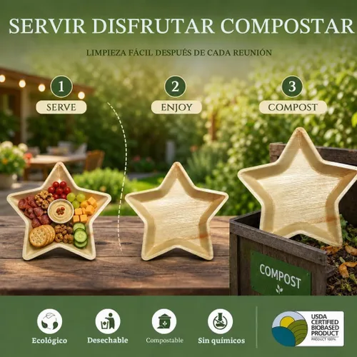 Vista 2 de Charity Leaf - Platos desechables de bambú de 14 pulgadas (paquete de 25) platos de bambú para servir, tableros desechables, vajilla ecológica