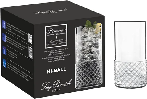 Vista 2 de Luigi Bormioli Roma - Juego de 4 vasos dobles Old Fashion de 12.75 onzas