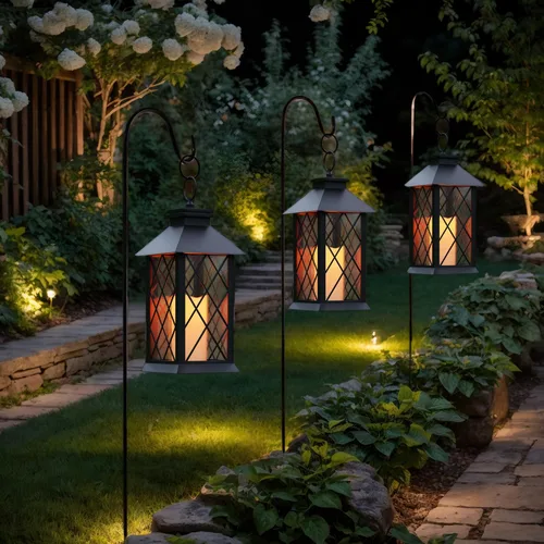 Vista 2 de JOIONE Linternas decorativas negras para velas, 2 paquetes de 14 pulgadas Diamante 2