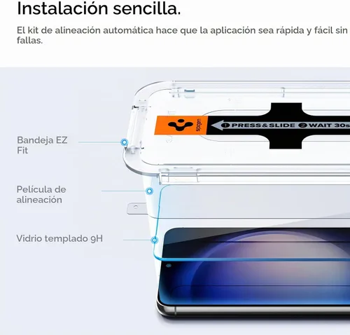 Vista 3 de Spigen GlasTR EZ FIT - Protector de pantalla de vidrio templado para Galaxy