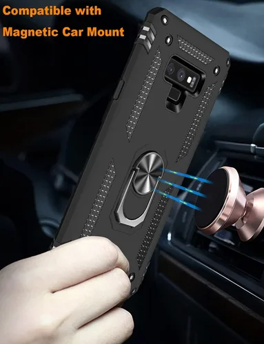 Vista 5 de IKAZZ Funda protectora para Galaxy Note 9, de grado militar, a prueba de golpes, resistente, pasa la prueba de caída de 16 pies con soporte Bonito