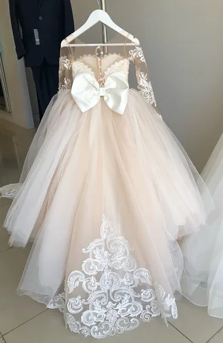 Vista 3 de Pageant Flower Lace Dress Pageant Kids Wedding Holiday Party Dresses Birthday Dress