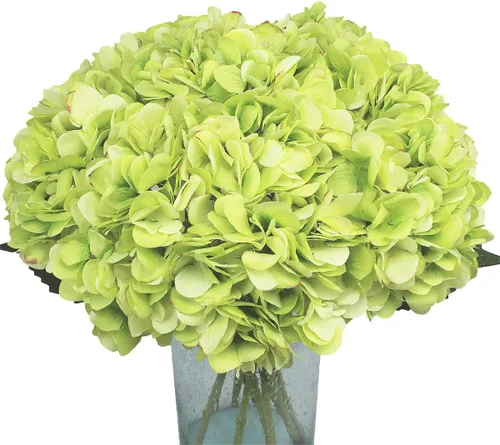 Vista 18 de 5 piezas de flores artificiales falsas, hortensias de seda, 1 arreglos de cabeza de flor, ramos de boda, decoración floral de plástico, centros