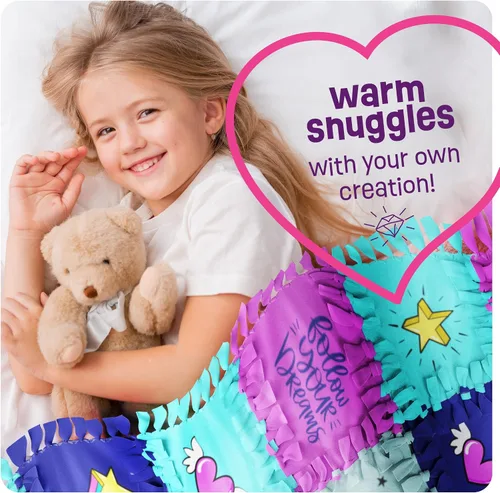 Vista 3 de Pretty Me Unicorn Tuck N' Tie Kit de Manta de Forro Polar - Manualidades DIY para Niñas a partir de 6 años - Las Mejores Ideas de Regalos de Artes