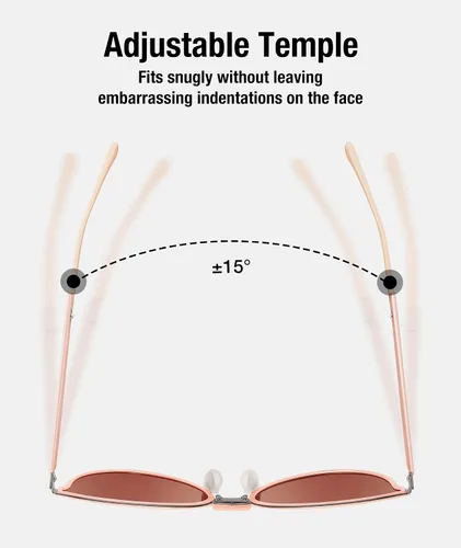 Vista 4 de BENEUNDER Polarized Foldable Sunglasses Men Women UV400, Ultra Light & Thin Metal Frame, Anti Glare & Scratch Resistant Lens