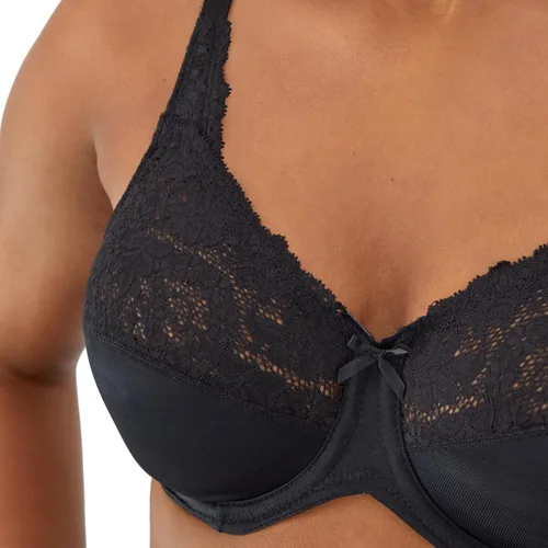 Vista 3 de Bali Lilyette - Brasier reductor con aros para mujer con ribete de encaje, brasier de microfibra de cobertura completa