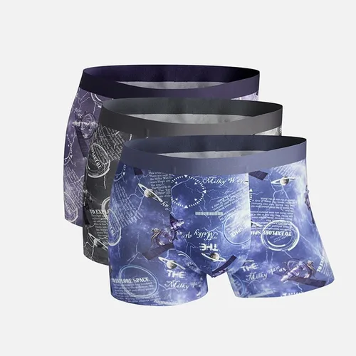 Vista 3 de DAIYI Calzoncillos tipo bóxer para hombre, de algodón que absorbe la humedad, sin bragueta, paquete múltiple