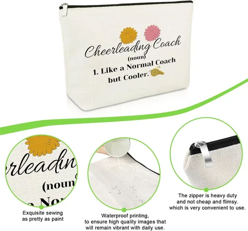 Vista 3 de Regalo de animadora para niñas, bolsa de maquillaje de animadora para animadoras, bolsa de cosméticos para entrenador de jubilación, regalo