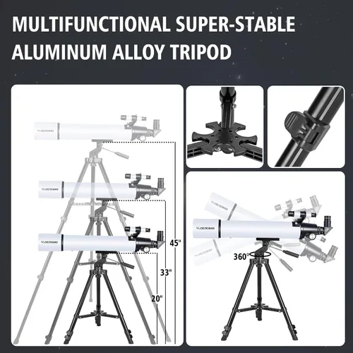 Vista 3 de Telescopio Celticbird para adultos de alta potencia, telescopios de viaje para principiantes de astronomía para adultos Regalos, apertura de 80mm