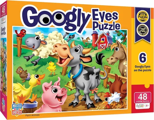 Vista 8 de Holiday - Googly Eyes - Rompecabezas de 48 piezas alrededor del árbol de Navidad