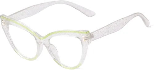 Vista 13 de KFPH Fashion Cat Eye Blue Light Glasses for Women Negro blanco