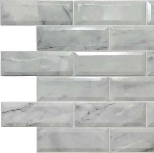 Vista 22 de Dundee Deco PG7063 Ladrillo sintético gris hueso, 3.2 pies x 1.6 pies, panel de pared 3D de PVC, decoración de paneles de pared de diseño de Gris