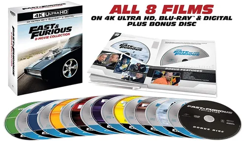 Vista 2 de Fast and the Furious 8-Movie 4K Ultra HD Collection Fast & the Furious2 Fast 2 FuriousTokyo DriftFast & FuriousFast FiveFast & Furious 6Furious
