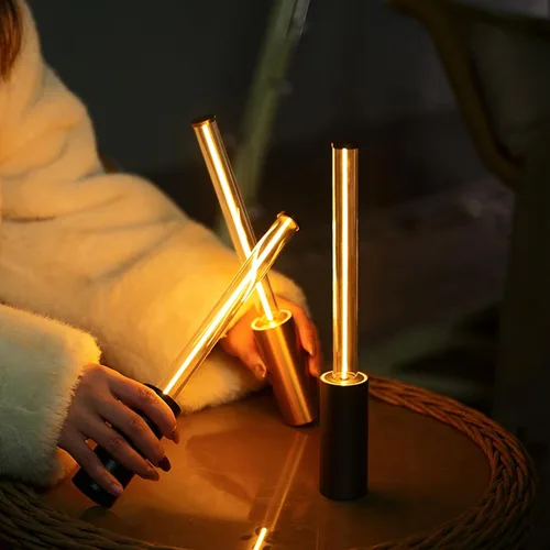 Vista 9 de Lámpara portátil inalámbrica, 3 vías táctil USB recargable con pilas, lámpara pequeña minimalista para mesita de noche y cocina, luz ambiental