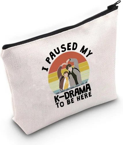 Vista 2 de ZJXHPO Regalo K Drama para fanáticos del programa de televisión coreano I Paused My KDrama To Be Here K Drama Bolsa de cosméticos coreano amante