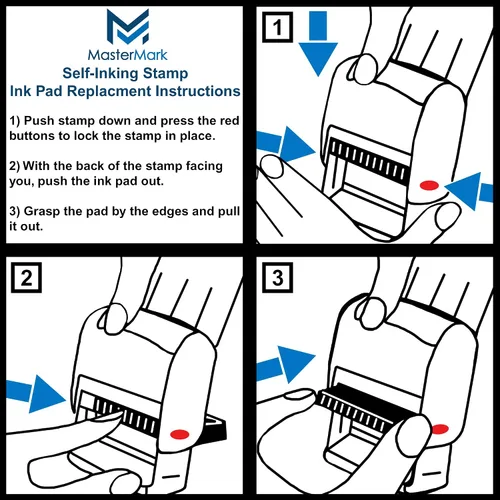 Vista 5 de MasterMark Sello personalizado - Sello autoentintado (pequeño/hasta 3 líneas)