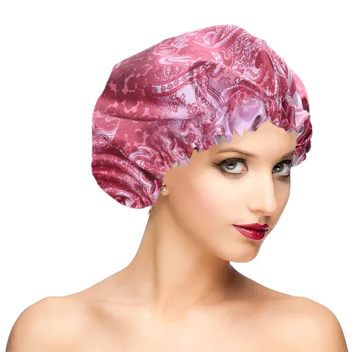 Vista 21 de Gorros de ducha para mujer, extra grande, ajustable, impermeable, reutilizable, gorro de ducha para mujeres y niñas, cabello largo y grueso, gorros
