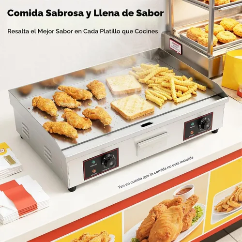 Vista 3 de Plancha eléctrica comercial de 30 pulgadas, 110 V, 3000 W, de acero inoxidable para encimera, parrilla eléctrica Teppanyaki con control