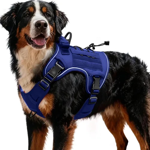 Vista 88 de Arnés táctico para perros grandes, chaleco reflectante ajustable sin tirones con sistema Molle, control de grado militar K9 para entrenamiento