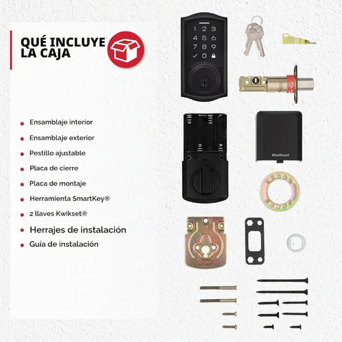 Vista 8 de Kwikset SmartCode 270 - Cerradura de puerta con teclado táctil electrónico sin llave y cerradura de seguridad con auto-bloqueo, códigos de usuario