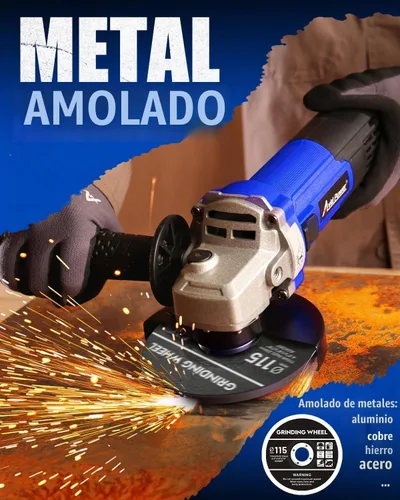 Vista 4 de AVID POWER Amoladora angular de 4-1/2 pulgadas, amoladora eléctrica de 750 W, 6.5 amperios, 11500 RPM, con muelas, mango auxiliar, llave para Azul